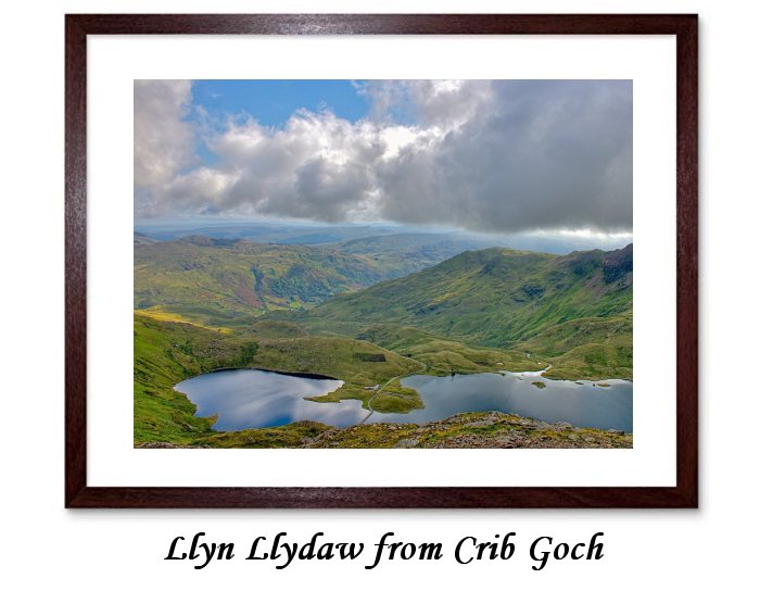 Llyn Llydaw from Crib Goch Framed Print